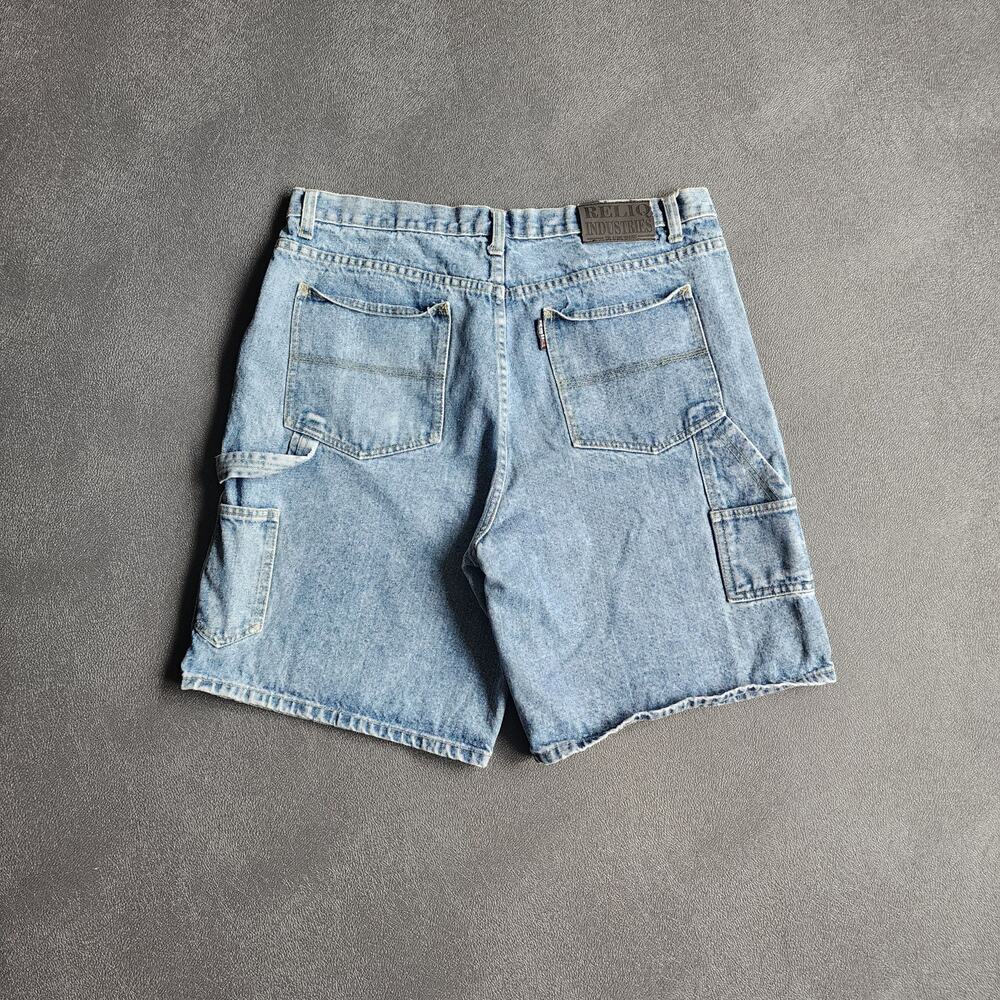 Vintage Reliq Industries Carpenter Dungaree Blue Jean Shorts 38